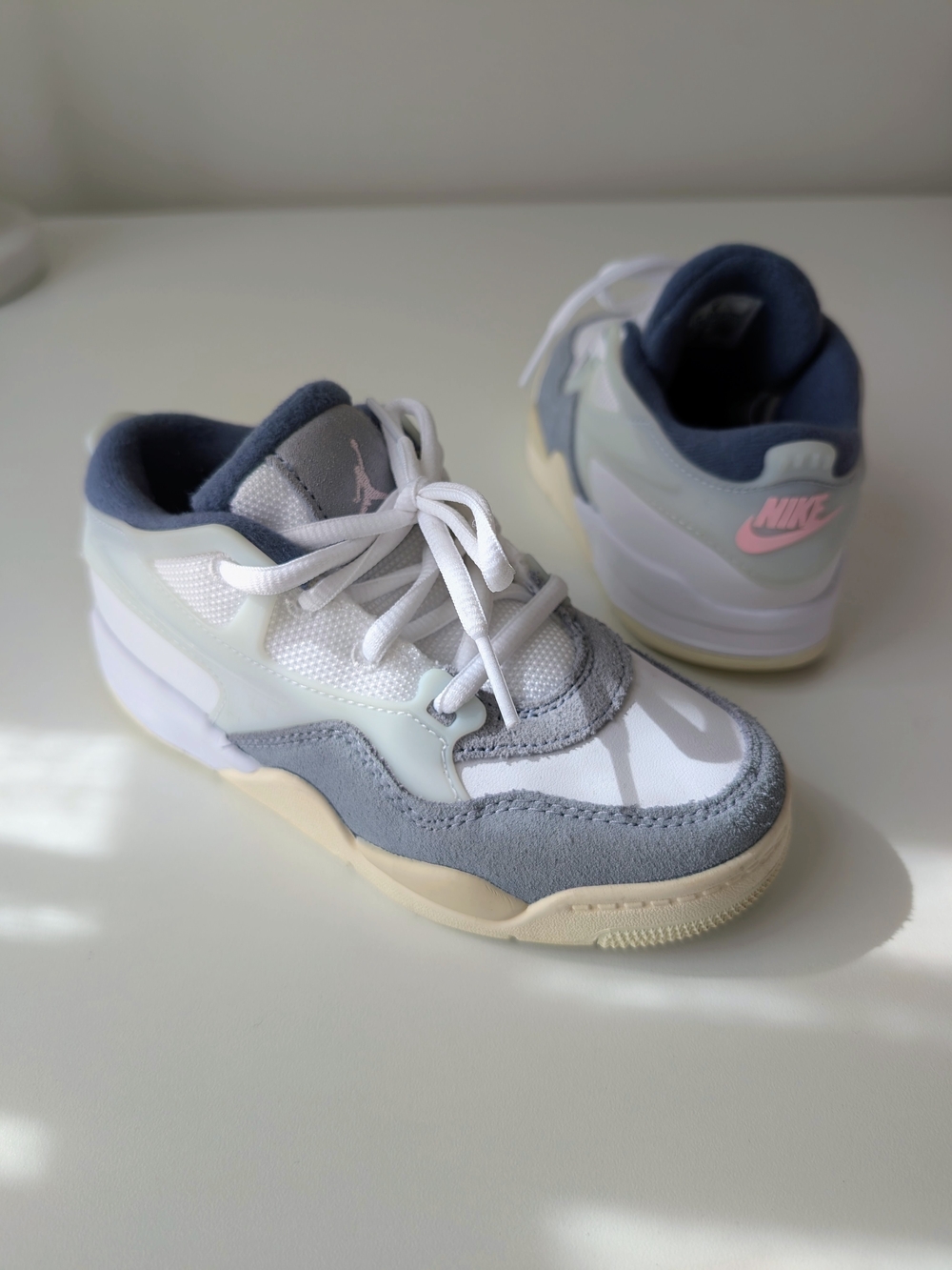 Air Jordan 4 RM Diffused Blue Pink Kids Shoes 12C